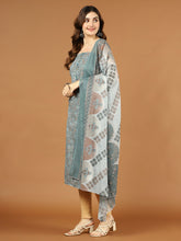 Neck Patti Printed Cotton Unstitched Suit Piece With Dupatta